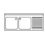 Fregadero de 1350x 500 mm