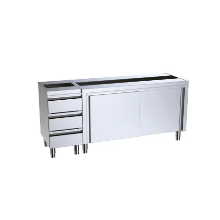Mueble con cajones  y puertas correderas fondo 700
