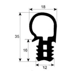 Burlete puerta alta temperatura 2065