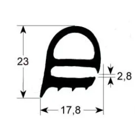 Burlete puerta resistente alta temperatura 2230