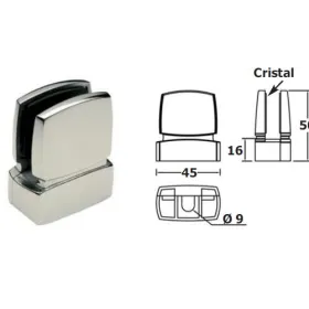 Clip para cristal para tubo rectangular