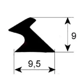 Burlete puerta vidrio alta temperatura 1895