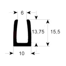 Goma puerta vidrio alta temperatura 1610