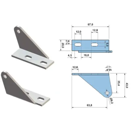 Soporte superior para bisagras DB625