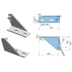 Soporte superior para bisagras DB635