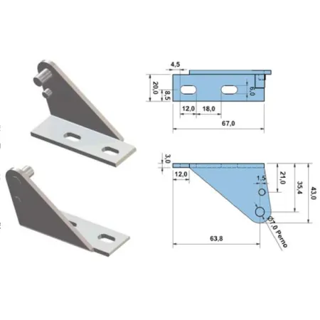 Soporte superior para bisagras DB633
