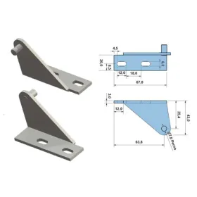 Soporte superior para bisagras DB641