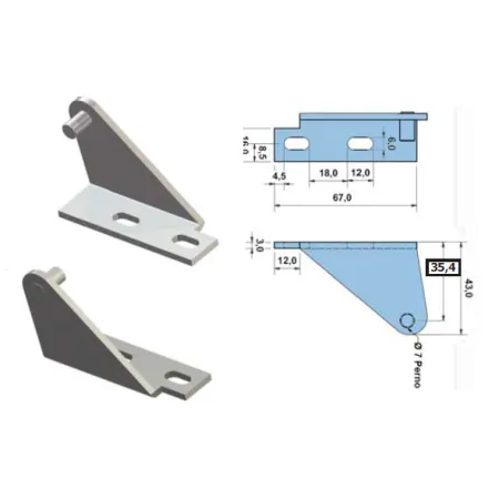 Soporte superior para bisagras DB643