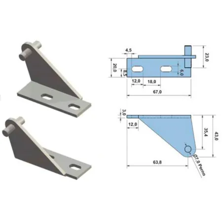 Soporte superior para bisagras DB647