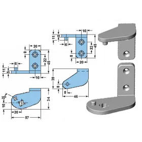 Conjunto soportes para bisagras DB500