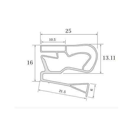 Burlete UR-733  (2.5 mts)