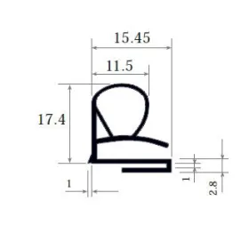 Burlete UR-639  (2.5 mts)