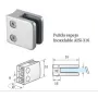 Clip prensacristal cuadrado 55X55X32 mm