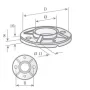 Placa base para fijación a suelo de alta resistencia para tubo