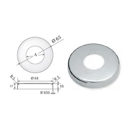 Valona o embellecedor de Ø 65 mm plano