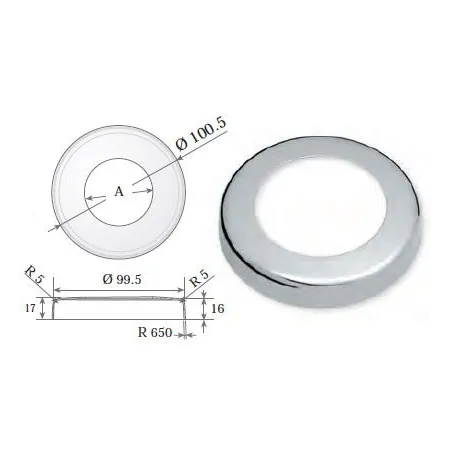 Valona o embellecedor de Ø 100 mm plano