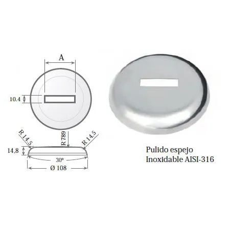 Valona o embellecedor de Ø 108 mm para pletina