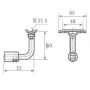 Soporte fijación redondo ajustable  para tubo redondo Ø43 y 50.8mm
