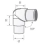 Conector ajustable 90º 2 uniones tubo redondo