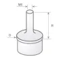 Soporte unión tubo redondo con espárrago M-6