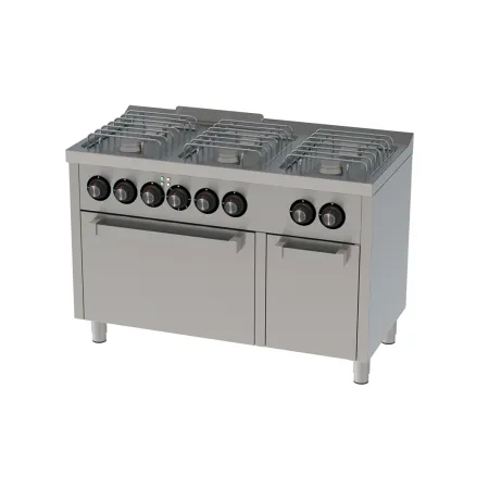 Cocina a gas 6 fuegos y horno gas 600 basic