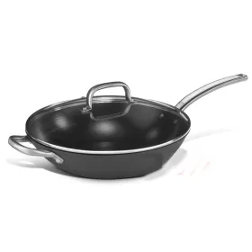Wok con tapa de cristal acero Steel-Pro