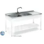 Fregadero de 1400x550 mm 2 cubetas