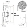 Ventilador impelente Ø 250 con reja y soporte