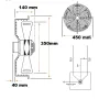 Ventilador aspirante Ø 350 con reja y soporte