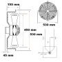 Ventilador aspirante Ø 450 con reja y soporte