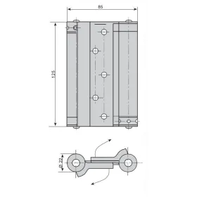 Bisagra N-2 para cámara frigorífica