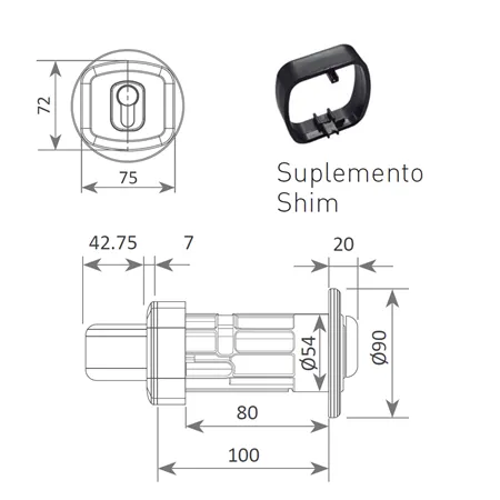 Cerradura para corredera manual C-25