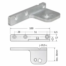 Soporte SP100 de pivot para bisagras Infrico