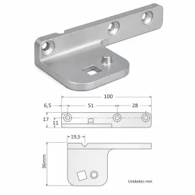 Soporte SP100-1 de pivot para bisagras Infrico