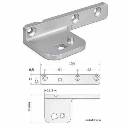 Soporte SP100-1 de pivot para bisagras Infrico