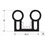 Burlete 3340 dos alveolos con tensor frontal