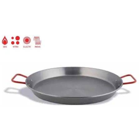 Paellera valenciana de acero pulido