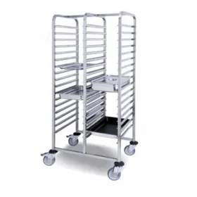 Carro doble 2x17 guías inoxidable
