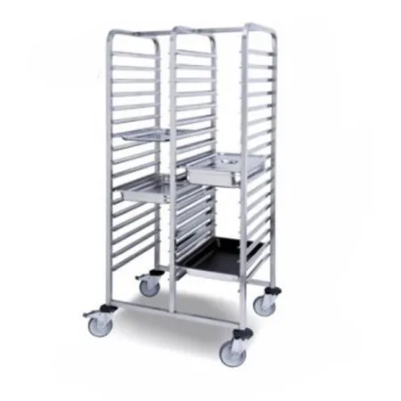 Carro doble 2x17 guías inoxidable