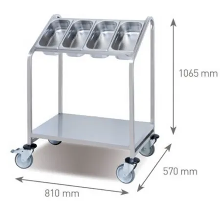 Carro para cubiertos y bandejas