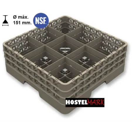 Cesta 9 comp. abierta montada