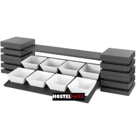 Conjunto soporte 2 niveles 8 bols cuadrados