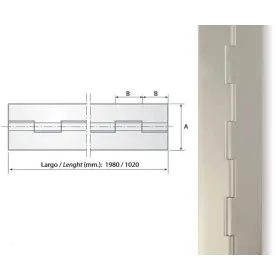 Bisagra de piano inoxidable