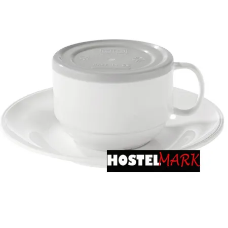 Taza de desayuno con tapa