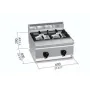Cocina a gas 2 fuegos (fondo 600)