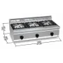 Cocina a gas 3 fuegos (fondo 600)