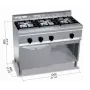 Cocina a gas 3 fuegos y horno  (fondo 600)
