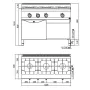 Cocina a gas 3 fuegos y horno  (fondo 600)