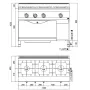 Cocina a gas 3 fuegos y horno maxi (fondo 600)