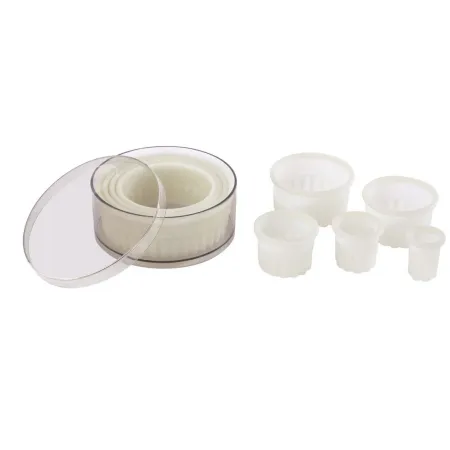 Caja de 9 cortapastas redondos rizados de poliglas